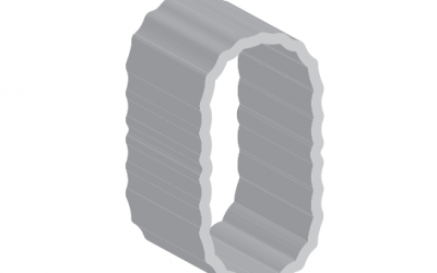 Cabideiro Oblongo Estriado em Alumínio